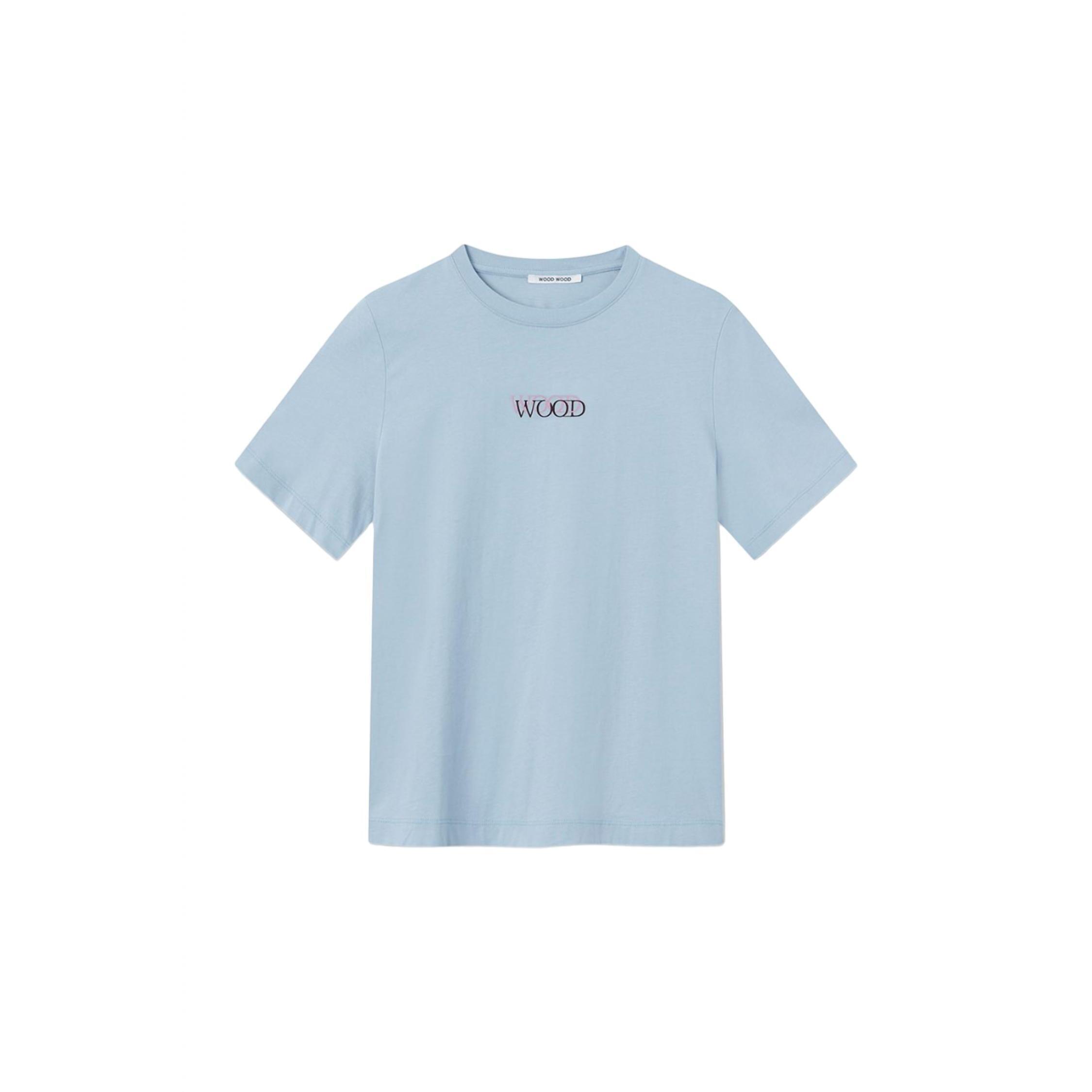 New Wood Wood Women's Alma Logo T-Shirt In Sky Blue